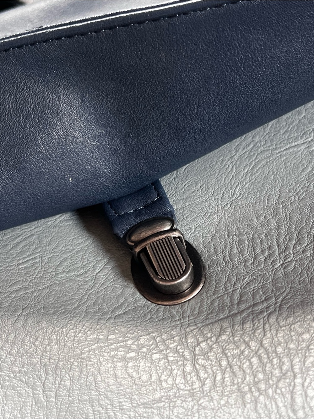Matt & Nat Navy and Light Gray Two-Tone Top-Handle Satchel - Picture 13 of 16